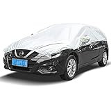 Blueshyhall halbgarage für Auto Frontscheibenabdeckung Autoabdeckung Halbgarage Auto abdeckplane Wasserdicht Staubdicht autoabdeckung autoabdeckung für Winter Sommer (Schrägheck Auto)