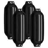 GYMAX 4er-Set Bootsfender, 58 x 16 cm/ 68 x 21 cm Boot & Yacht Langfender (58 x 16 cm,Schwarz)