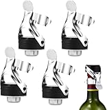 4Stk Flaschenverschlüsse mit Hebel,sektverschluss vakuum,Universal Flaschenverschluß,Champagner Stopper,vakuumversiegelter Champagnerstopfen,flaschenverschlüsse wein,champagner verschluss edelstahl