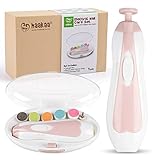 haakaa Elektrischer Baby-Nagelknipser, Baby-Nagelfeilen-Set mit 6 Schleifkopf und LED-Licht für Neugeborene, Kleinkinder Oder Erwachsene, Rosa
