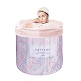 Sinbide Badewanne Faltbare Badewanne für Erwachsene Tragbare faltbare Kinderbadewanne Geeignet für Saunaduschen und Eisbäder Freistehende Badewanne Installationsfrei 65x65x70 cm（LxBxH) (Rosa)