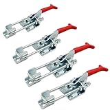 4 Stück Kniehebelspanner Metall, Spannverschluss Groß 35mm Verstellbar Schnappverschluss Kistenverschluss Kappenschloss Hebel Schnellverschluss Spannschnäpper für Schrank Tür Kisten Koffer