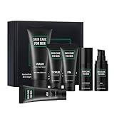 Herren Hautpflege-Komplettset mit Tiefenreinigung & Ölkontrolle, 6-in-1 Pflegeset aus Reiniger-Serum-Creme-Scrub, Anti-Fettglanz Formel, Alterungszeichen Reduzierung, Sechs Hautpflegeprodukte (1set)