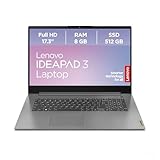 Lenovo IdeaPad 3 Laptop | 17.3' Full HD Display | AMD Ryzen 5 5625U | 8GB RAM | 512GB SSD | AMD Radeon Grafik | Windows 11 | QWERTZ | Artic Grau | 3 Monate Premium Care