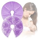 Impoditiongs 3-in-1 Stilleinlagen Waschbar, Kühlpads & Wärmekissen Stilleinlagen für Brust, Wiederverwendbar Brustpads, Hilft Bei der Linderung Von(2 Stück, Lila)