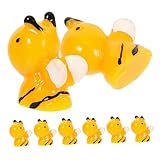 VALICLUD 8 Stück Kleiner Bienenfiguren aus Kunstharz Dekorative Winzige Harzbienen für Garten Auto und Puppenhaus Leicht Platzierbar Realistische Details