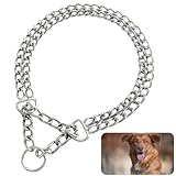 Duronge Kettenhalsband Hund, Edelstahl Hundehalsband, Verstellbare Hundekette mit Sicherer Schnalle, Hundehalskette Halsumfang 50 cm, Ø 2,5 mm, Hunde Kette zum Hundetraining