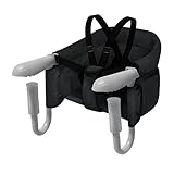 Aufun Tischsitz Faltbar Babysitz, Booster Sitz mit Anti-Rutsch-Klemmen, ergonomischer Rückenlehne, Sicherheitsgurt, Kinder Reisehochstuhl für zu Hause und Unterwegs (Schwarz)
