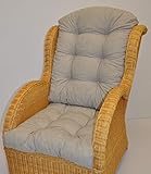 Premium Qualität - Polster/Kissen/Ersatzpolster für Rattan Ohrensessel/Rattansessel, Colore Grigio tenue (Soft Gray)