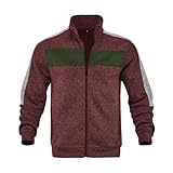 Gefomuofe Übergangsjacke Herren Stehkragen Sweatjacke mit Reißverschluss Bequeme Strickjacke Outdoor Winterjacke Casual Freizeit Kleidung Fliegerjacken Herbstjacke
