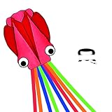 Fliegender Anfängerdrachen für Jungen und Mädchen, großer weicher 3D-Stranddrachen für Outdoor-Aktivitäten (Rot)