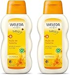 WELEDA Bio Baby Calendula Pflegeöl parfümfrei - veganes Naturkosmetik Babyöl mit Sesamöl zur Pflege & Massage von Babys. Körperöl zum Schutz vor Hautreizungen, Wundwerden & trockener Haut (1x200ml)
