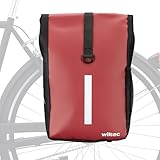 Wiltec Gepäckträgertasche rot, Fahrradtasche Gepäckträger 16 l Stauraum, Gepäcktasche mit Tragegurt, wasserresistente Fahrrad Tasche