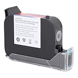 Kikumi Schneller Trockenlösungsmittelkartusche Ersatz, Schwarzer 42 Ml 12,7 Mm für Handheld Mini -Tintenstrahldrucker, Klares/schnelles Trocknen, Saugfähiger/Nicht Absorbierender Druck
