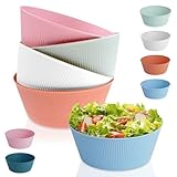 Hocadrv 6 Stück Müslischalen Salat Schüsseln Set Groß Kunststoff Schale Salatschüsseln Schüssel Camping Unzerbrechlich Set Suppenschüssel für Salat Ramen Suppen Müsli Nudeln Reis(6Farben)