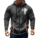 Generisch Herren Sweatshirt Mit Kapuze Kapuzenpullover Full Zip Kapuzenjacke Einfarbig Pullover Hoodie Lässige Fleecepullover Slim Fit Sweatjacke Weich Sportoberteil Warme Winter Übergangsjacke