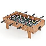 DREAMADE Tischkicker Kinder und Erwachsene, Fußballtisch mit 2 Kickerbälle & 18 Kickers, Tischfußball Spieltisch, Kickertisch aus Holz 69 x 65 x 24 cm