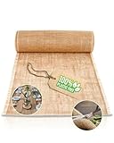 HAPPYNAPS® Jute Tischläufer, Juteband Tischband Natur, Hochzeit Deko Vintage, Tischdeko Braun Beige, Hochzeitsdeko Rustikal | Leinen Juteläufer mit doppelter Seitennaht | 30cm breit & 10m Rolle