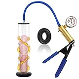 NAIXBTY Penispumpe Manuelle Vakuumpumpe Mit Metallgriffen Manometer Für Männlich Pennisverlängung Potenzsteigerung Impotenzhilfe Vakuum-Penis Pumpe Erektion Erotik Extrem Sex Toys für Man (12*2.5in)