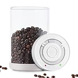 Minidiva Smart Vakuumbehälter für Lebensmittel, Integrierte Vakuumpumpe, Auto Luftdicht verschlossener Glas Kanister für Kaffeebohnen Tee, BPA-frei, mit Datumsaufzeichnung, 950 ml