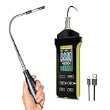 Thermisches Windmesser Messgerät - Digitales Windgeschwindigkeitsmessgerät mit Teleskop-Hotwire-Sensor, misst CFM/CMM Luftstrom & Temperatur, Typ-C-Ladung, Max/Min/Data Hold für HVAC, Luftfahrt
