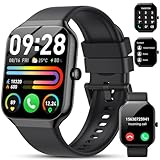 Smartwatch Herren Damen, 2025 HD 1,96' Fitnessuhr Smart Watch mit Telefonfunktion, 115+ Sportmodi Schrittzähler Armbanduhr, Herzfrequenz SpO2 Schlafmonitor, IP68 Wasserdicht Sportuhr für Android iOS