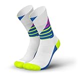 INCYLENCE Laufsocken für Damen und Herren mit leichter Kompression,1 Paar (DE/NL/SE/PL, Numerisch, 39, 42, Regular, Regular, Ladders White Canary)