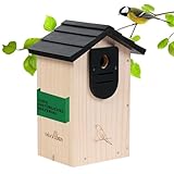 MIXXIDEA Vogelhaus aus Zedernholz, Vogelhaus aus Holz für den Außenbereich, Kolibrihaus für den Außenbereich, mit Stabiler Struktur, für Garten Hinterhof Terrasse