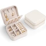 Vlando Schmuckaufbewahrung Schmuckkästchen Klein, Schmuckschatulle für Mädchen, Schmuckbox Damen, Reise Schmuck Etui, Jewelry Organizer Leder, für Ohrringe, Halsketten, Ringe, Geschenk Hochzeit