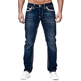 Herren Jeans Slim Fit, Denimhose Mit Taschen Und Zipper Jeanshose Einfarbig Washed Stretchjeans Gerade Geschnittene Bikerjeans Hohe Taille Arbeitshosen Klassischer Elegant Freizeithose