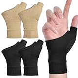 Matsizen 2 Paar Daumensattelgelenk Bandage Daumenbandage Rechts Daumenbandage Links Daumenschiene Rechts Daumenschiene Links Fingerlose Handschuhe mit Gel Lindert Schmerzen im Handgelenk und Daumen