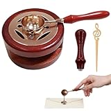 Siegelwachs-Ofen-Werkzeug,Wachssiegel Wärmer,Wax Seal Warmer Kits,Wachssiegelwärmer,Siegelwachs Schmelzofen,Wachssiegel Kit,Wachsheiztopf mit Schmelzlöffel,Mit Rührnadel,Rot,1 Set