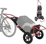 SEPNINE® Lastenanhänger Fahrrad, 2 in 1, Fahrradanhänger, Einkaufstrolley, Handwagen, Legierter Stahlrahmen, leicht faltbar mit 30 cm Luftreifen, 20 kg Ladegewicht