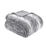 Madison Park Queen-Size-Decke, ultraweiche Poly-Felldecke, Queen-Size-Größe, wendbare Plüschdecke, für alle Jahreszeiten und leichte Queen-Size-Decke, flauschige Decke für Bett, Couch und Sofa, Züri,