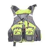 Gishbjka Schwimmweste zum Angeln, für Outdoor-Sport, Fliegenschwimmen, Verstellbare Weste, Angelzubehör, Fluoreszierendes Grün
