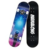 6 Schichten Ahornholz, 78,9 x 20,3 cm, komplettes Skateboard, unterstützt 136 kg, Standard-Skateboard für Erwachsene, Anfänger, Teenager, Kinder