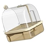 QUEENYARD Vogel-Badehaus für Papageien, automatische Duschbox mit mehreren Wasserhahn-Dusche, multifunktionaler Vogel