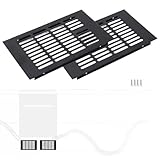 WJUAN Alu Lüftungsgitter 250x150mm schwarz eckig - Belüftungsgitter für Schränke, Schlafzimmer & Türen