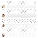 CYZBL – 40Stück Acryl Schlüsselanhänger mit Foto – Transparente Leeres Bildbox Schlüsselanhänger Für Haustier, DIY-Fotos, Souvenirs, Kunsthandwerk (4 Größen)