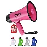 Pyle Megaphon mit Sirene, Signalhorn – Siren Megaphone – Mini Megafon Kinder & Erwachsene 20W, Faltbare Megaphone mit Sirene & Mikrofon, Lautstärke Einstellbar & Batteriebetrieben Reichweite: 550m