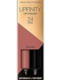 Max Factor Lipfinity Lip Colour Iced 160 –Kussechter Lippenstift mit 24h Halt ohne auszutrocknen, mit intensiver Farbabgabe,präzisem Applikator & intensiv pflegendem Gloss-Top Coat,2 Stück (1er Pack)