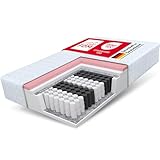 FDM Matratze 160x200 cm Härtegrad H2 H3 Höhe 24 cm Taschenfederkernmatratze Visco-Schaum Polyurethan-Schaum 7 Komfortzonen mit Hypoallergenem Waschbarem Premium-Bezug Oeko-Tex Memory