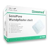 100 Stück Wundpflaster steril 7x5 - steriler Wundverband Pflaster sensitiv - Wundauflage nicht haftend 4x3 cm - Saugstark & Hautfreundlich - Akute Wundversorgung und postoperatives Pflaster