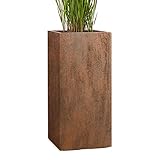 Pflanzwerk® Pflanzkübel Fiberglas Tower Rost Braun 80x40x40cm XXL *Frostbeständig* *UV-Schutz* *Qualitätsware*