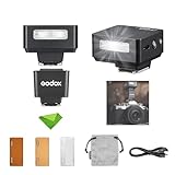 Godox iT20 O iT20-O mit Blitzschuh-Riser, TTL-Blitz für Olympus Panasonic-Kameras, 700 Vollleistungsblitz, 1,5 s Recyclingzeit, Lithiumbatterie, Mini-Blitzgerät (schwarz)