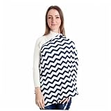 ARTSEWPLY Wellenmuster Stilltuch Winddicht Atmungsaktiv Langlebig Vielseitiger Stillbezug Damen Schal für Unterwegs und Babyschutz