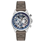AVI-8 Hawker Harrier Matador Herren-Chronograph, 44 mm, Schieferblau mit Lederband, AV-4125-03, slate blue