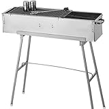P9IDEDFH 81,3 cm (32 Zoll), tragbar, belastbar, Edelstahl, Holzkohle-Grill, Klappgrill für den Außenbereich, Backyard, Terrasse, Kochen, BBQ Grill (Farbe: 80 cm, Times 20 cm)