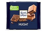 Ritter Sport Nugat 250 g, Tafelschokolade Großpackung mit cremig-feinem Nougat, Edelnugat aus goldbraun gerösteten Haselnüssen, XXL Schokoladentafel mit intensivem Nussgeschmack