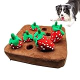Schnupfmatte | Versteckdecke Hund Plüsch Erdbeere Spielzeug Teppich | 12 Erdbeeren Plüsch Gemüse Ziehen Plüsch Erdbeere Hund Kauspielzeug Interaktives Kauspielzeug für Hunde